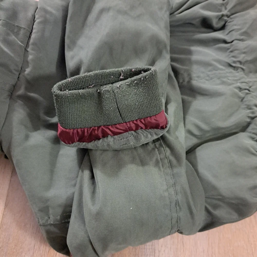 Abercrombie & Fitch Kid's Olive Green Hooded Puffer Jacket Girl's Size 5/6